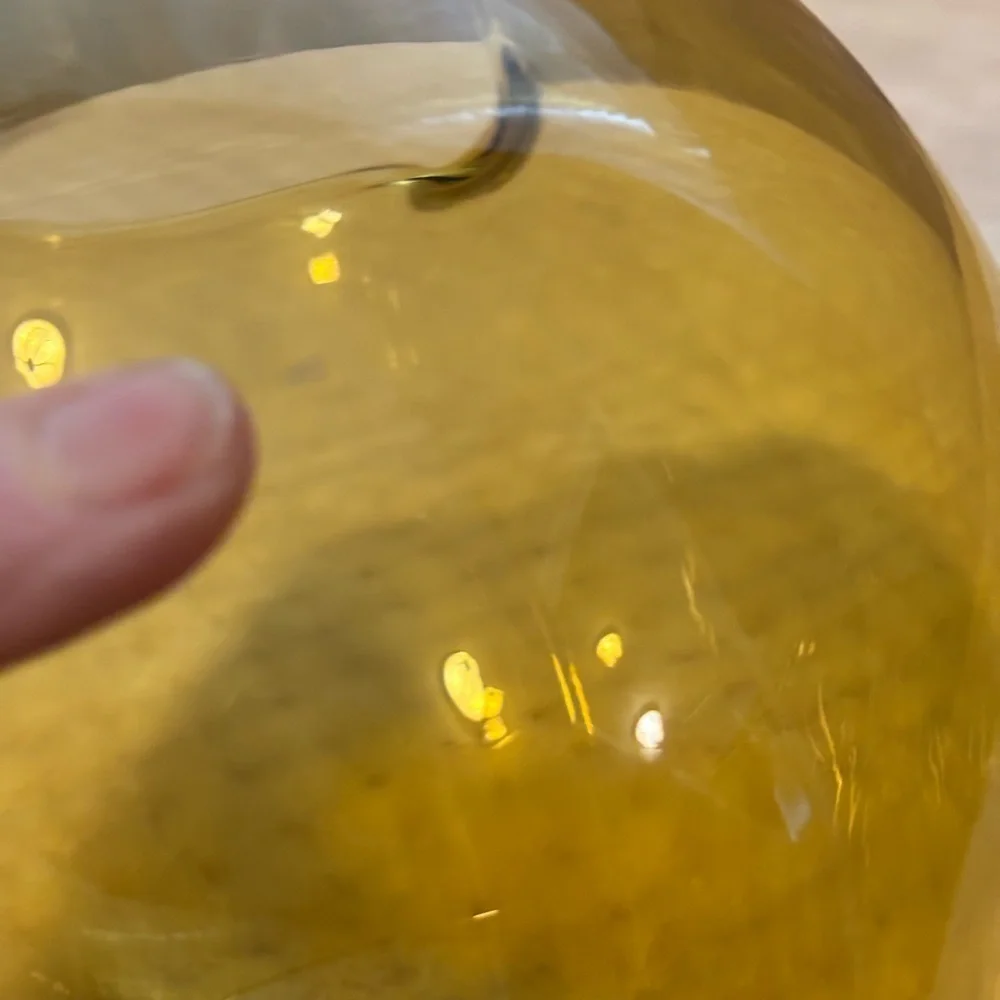 Vintage Handblown Amber Glass Pitcher